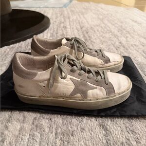 Golden Goose Women's White and Gray Star Sneakers
